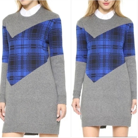 Thakoon Addition Plaid Combo Sweater Dress - Picture 1 of 16